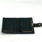 Chanel Wallet Bifold Clasp Lambskin Compact Leather Black CC Logo — view 4