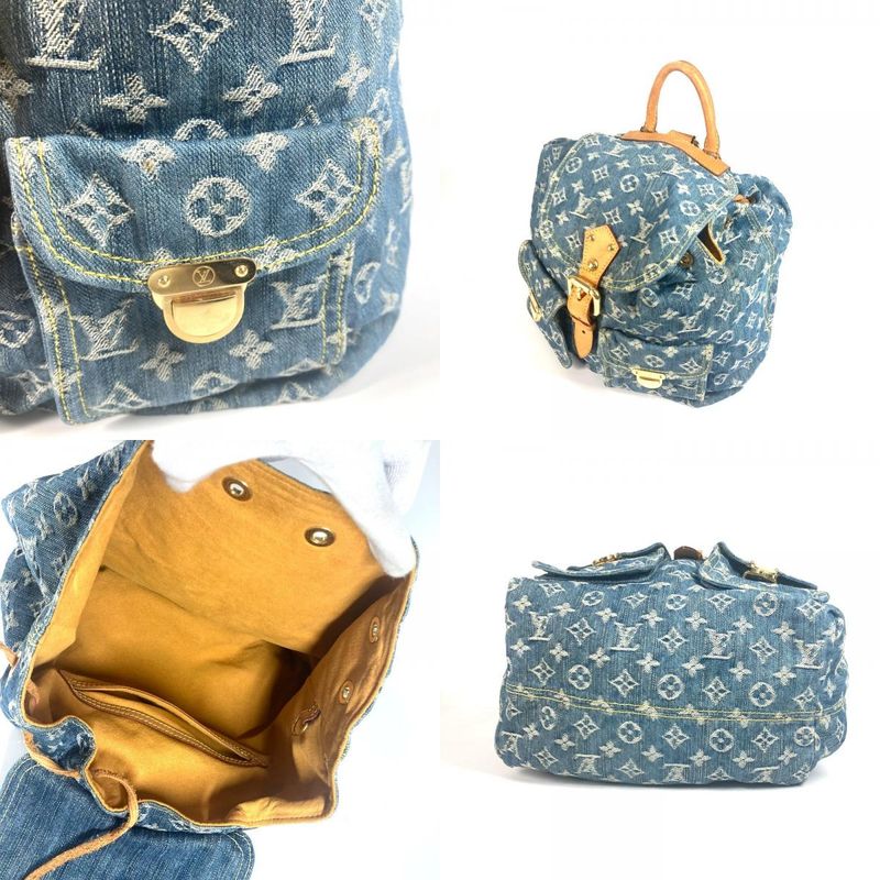 Louis Vuitton Backpack Ad GM Monogram Denim Blue — view 9
