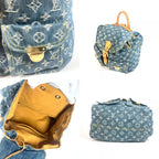 Louis Vuitton Backpack Ad GM Monogram Denim Blue — view 9