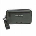 Louis Vuitton Alpha Clutch Leather Gray