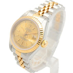 Rolex Datejust L Number Champagne Bar CH BA 18k Stainless Steel Watch — view 2