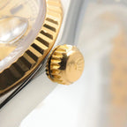 Rolex Datejust L Number Champagne Bar CH BA 18k Stainless Steel Watch — view 5