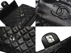 Chanel Mini Quilted 17 Shoulder Bag CC Logo Lambskin Black Silver — view 7
