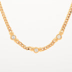 Christian Dior Necklace GP And Rhinestone Gold Germany — view 2