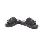 Bottega Veneta Sandals Flash Black Leather Nylon — view 3