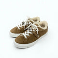Hermes Day Sneakers Shoes Suede Mouton Brown Silver Kelly Hardware