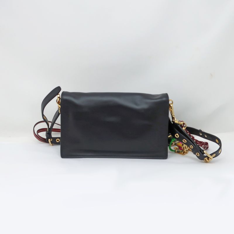 Prada Soft Sound Small Leather Shoulder Bag With Charm 1 Bd379 — view 3