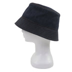 Prada 100% Cotton Cowhide Triangle Logo Plate Blue Denim Hat — view 4