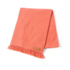 Hermes Grand Chevron 100% Cashmere Rose Blush Leather Scarf With Logo Patch