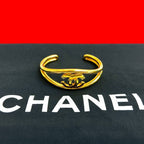 Chanel Vintage Coco Mark Bangle Bracelet Accessory Gold 02633 97P — view 2