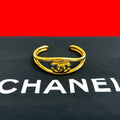 Chanel Vintage Coco Mark Bangle Bracelet Accessory Gold 02633 97P