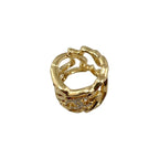 Chanel Ring Coco Mark Abd440 12 Rhinestone Chain Gold Love — view 6