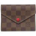 Louis Vuitton Portefeuille Victorine Damier Red Brown Trifold