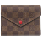 Louis Vuitton Portefeuille Victorine Damier Red Brown Trifold