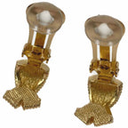 Christian Dior Cross Design Gold GP Earrings — view 4