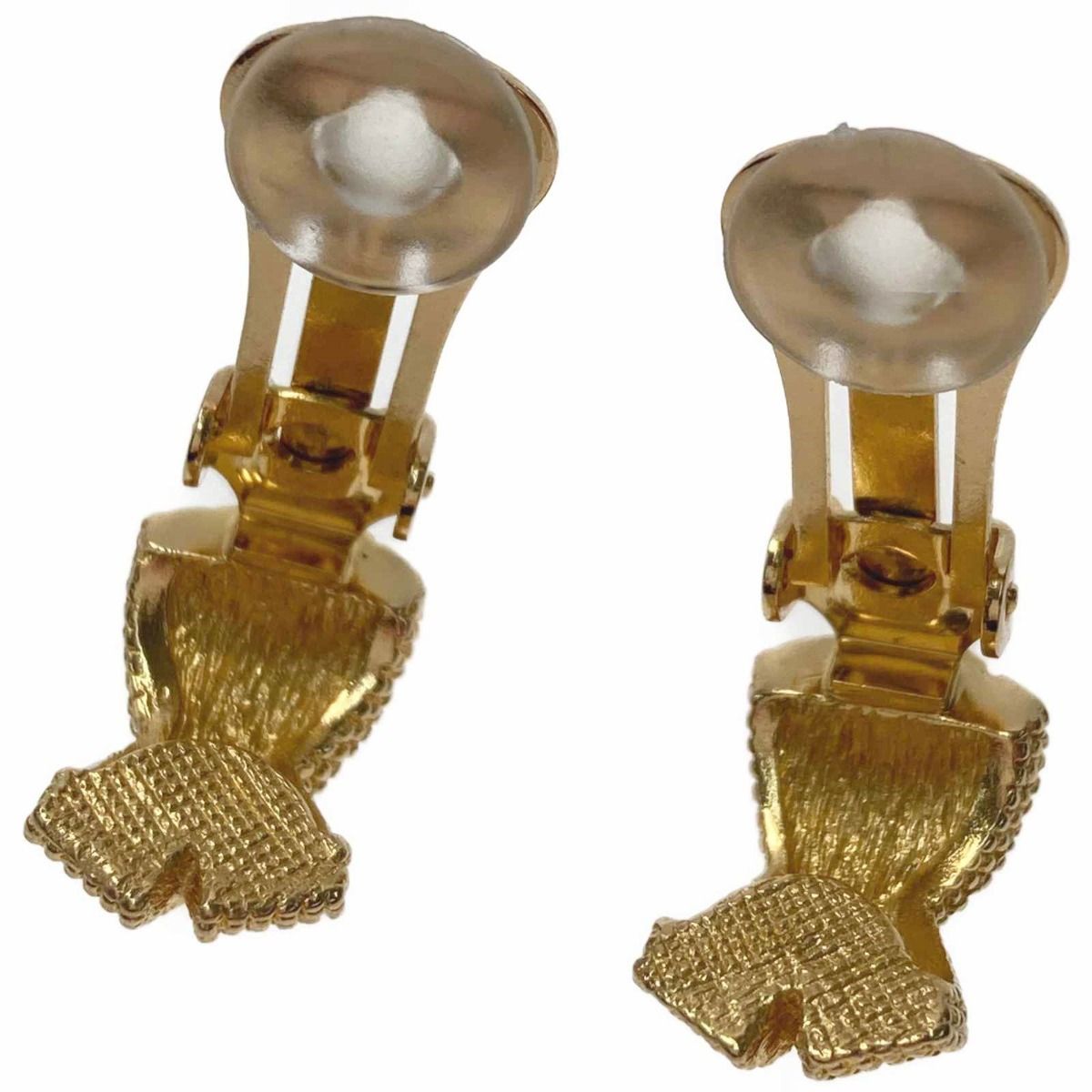 Christian Dior Cross Design Gold GP Earrings — view 4