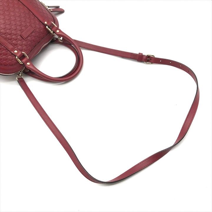 Gucci Micro Guccissima 2-Way Mini Compact Shoulder Bag Red Leather — view 6