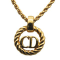 Christian Dior Necklace CD Logo Twisted Metal Gold Plated GP Accessories