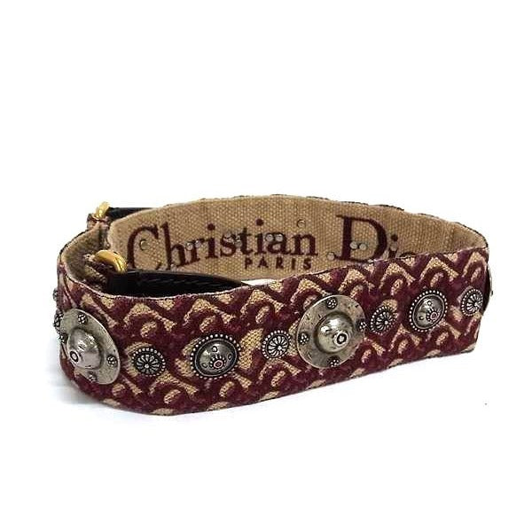Christian Dior Medallion Trotter Canvas And Leather Shoulder Strap For Bag — view 2