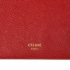 Celine Leather Triomphe Zip Long Card Case Red Gold — view 9
