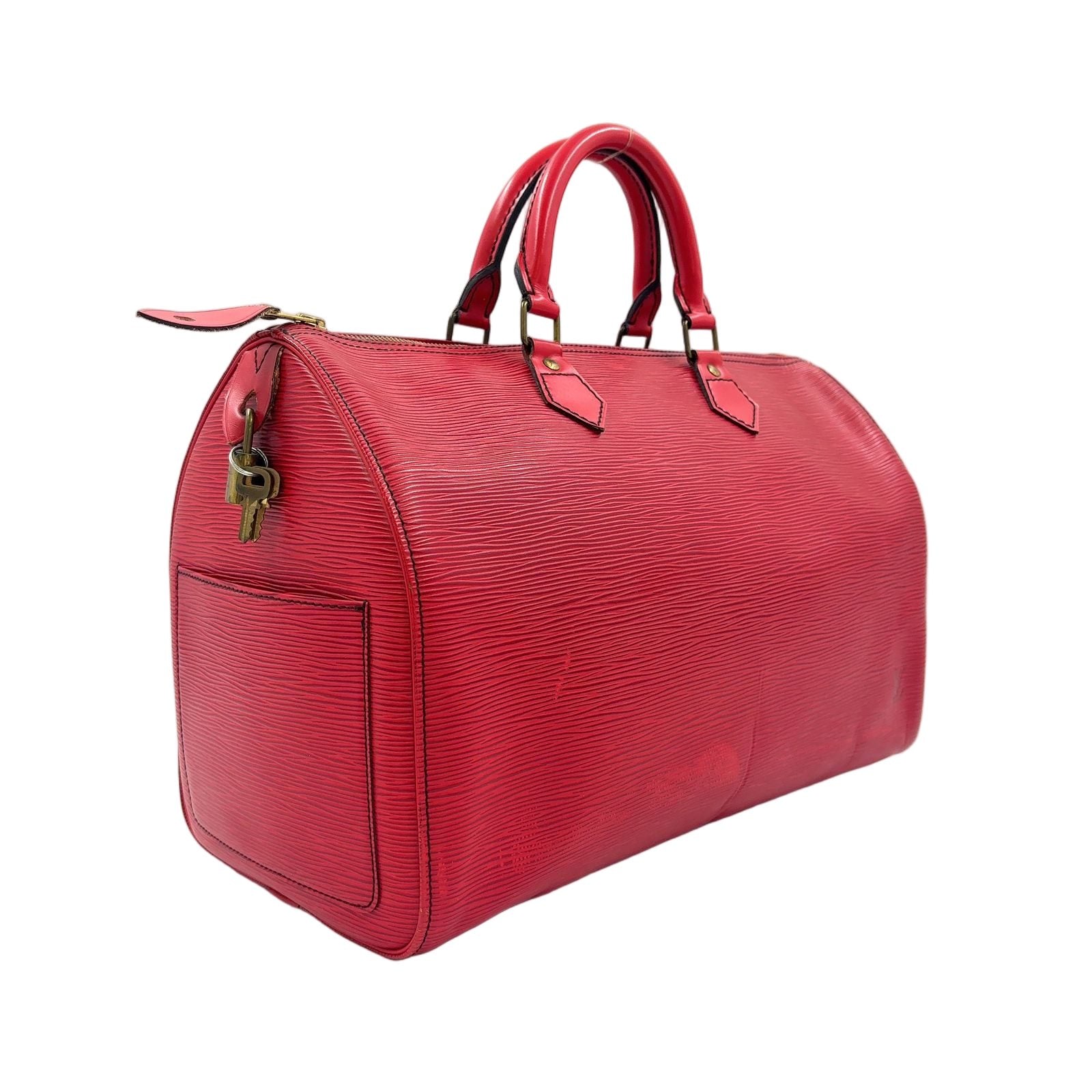 Louis Vuitton Speedy 30 Epi Castilian Red Leather Handbag Gold — view 2