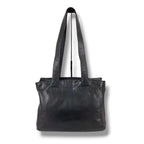 Prada Triangle Logo Tote Shoulder Black All Leather — view 2