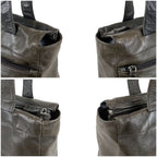 Prada Triangle Logo Tote Shoulder Black All Leather — view 4