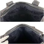 Prada Triangle Logo Tote Shoulder Black All Leather — view 7