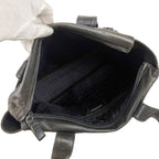Prada Triangle Logo Tote Shoulder Black All Leather — view 8