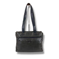 Prada Triangle Logo Tote Shoulder Black All Leather