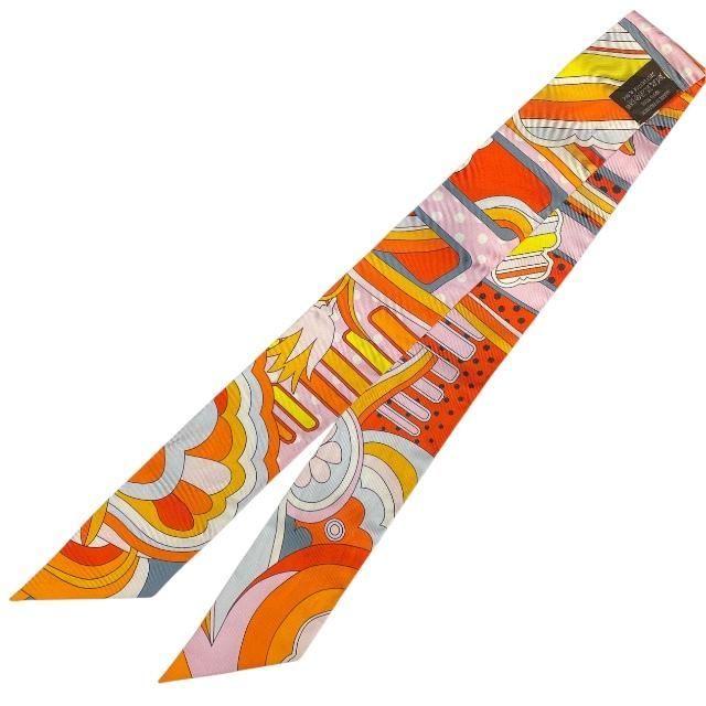 Hermes Scarf Twilly Ribbon Faubourg Rainbow Accessories Silk — view 3
