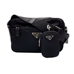 Prada Re-Nylon Black Shoulder Bag Silver
