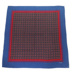 Chanel Vintage 100% Silk Logo Total Print Carre 140 Size Scarf Blue Red