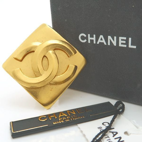 Chanel Brooch 96 P Coco Mark Diamond Square Vintage GP 1996 etc