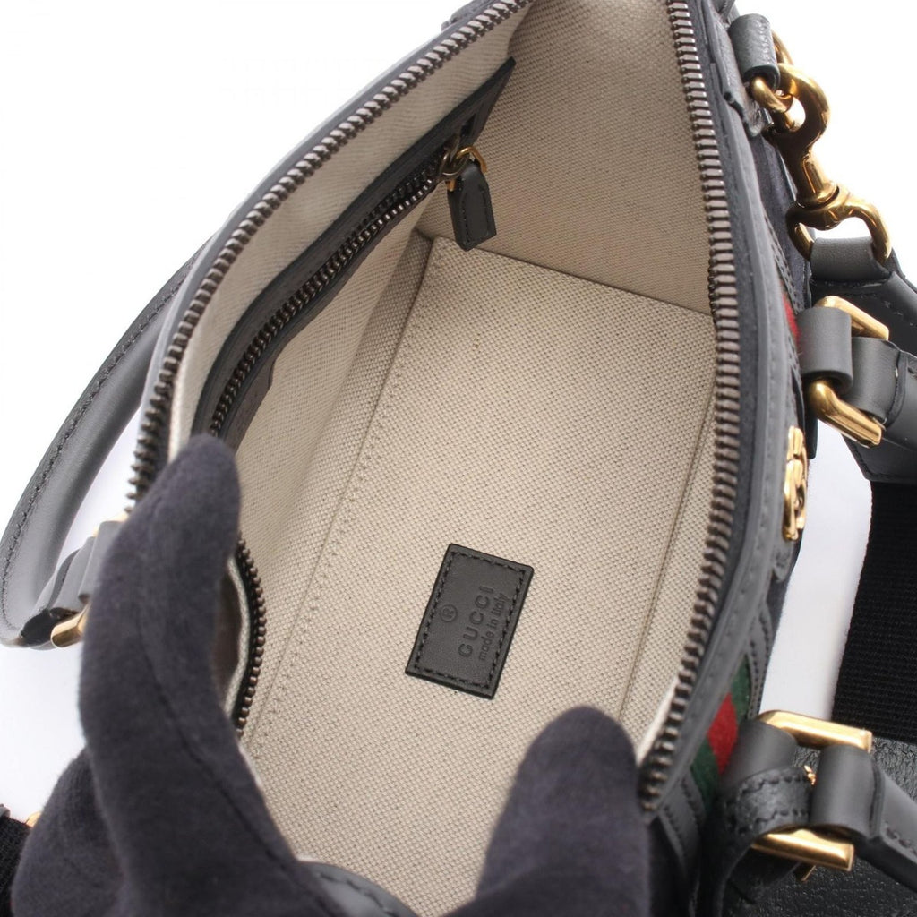 Gucci Handbag Ophidia GG Canvas Black Gray Sherry Line — view 3