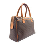 Celine Macadam Leather Brown Light Mini Boston Bag Gold — view 2