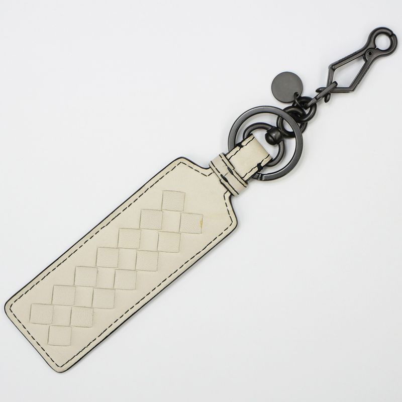 Bottega Veneta Key With Hook Ring Ivory Leather Holder Accessories — view 2