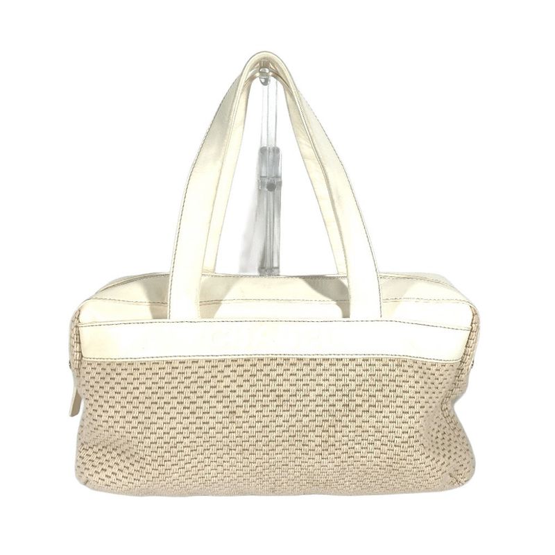 Chanel Handbag CC Coco Logo Leather Canvas Beige — view 2
