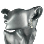Chanel CC Logo Camellia Metal Silver Black Earrings — view 2