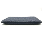 Chanel Quilted Lambskin CC Logo Clutch Navy — view 3