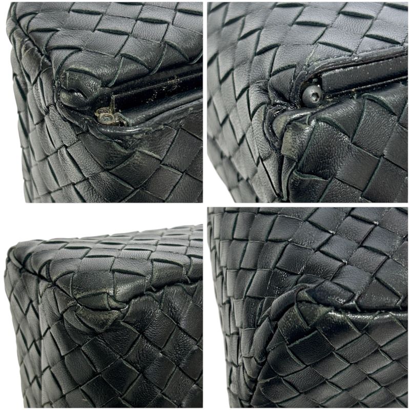 Bottega Veneta One Shoulder Bag Intrecciato Leather Black Gusset Soho Hobo — view 6
