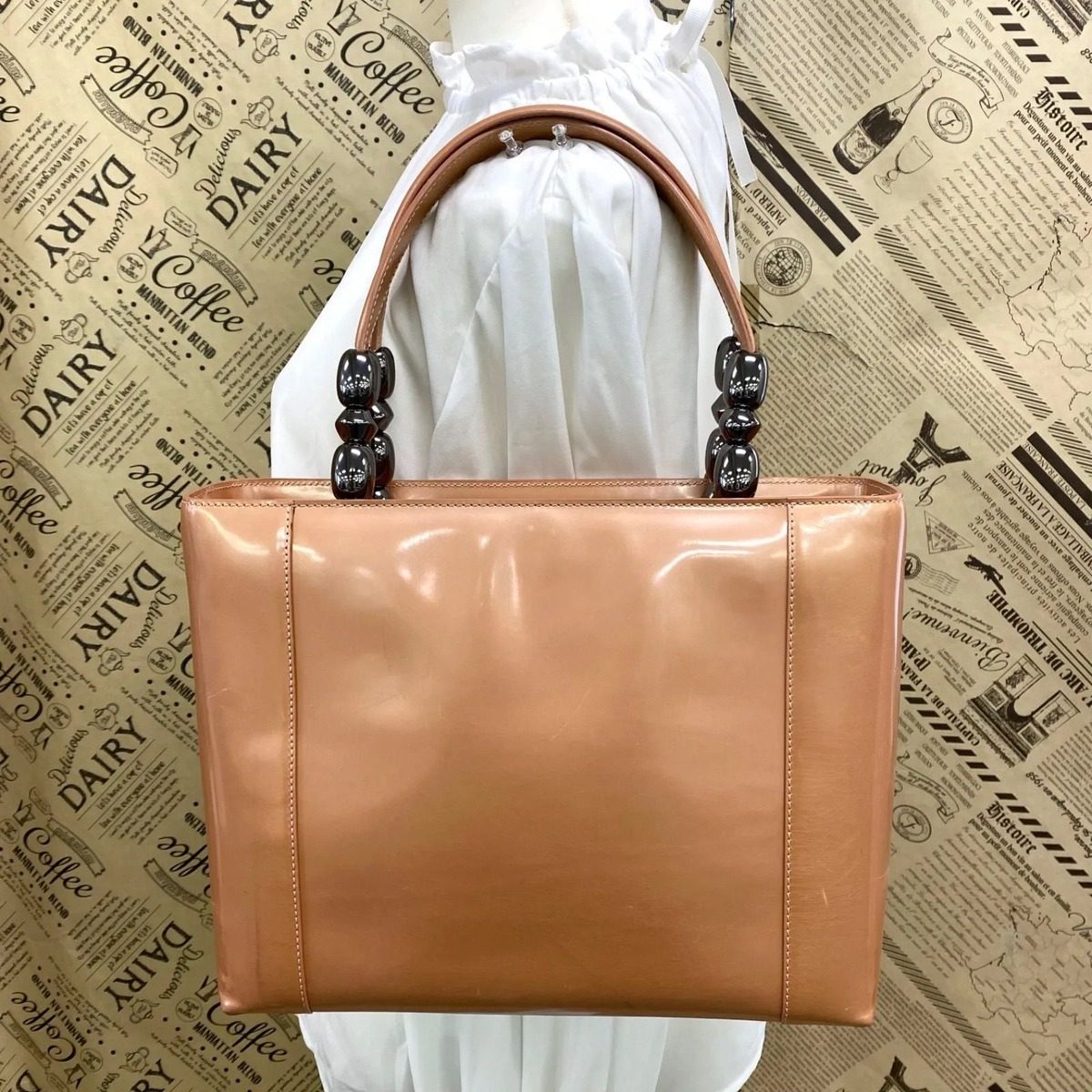 Dior Handbag Maris Pearl Patent Formal Business Travel — view 2