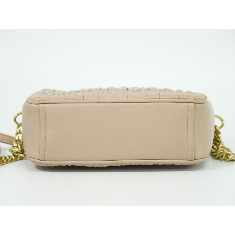 Prada Nappa Gaufre Chain Shoulder Bag Pochette Leather Pink Beige — view 4