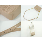 Prada Nappa Gaufre Chain Shoulder Bag Pochette Leather Pink Beige — view 6