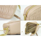 Prada Nappa Gaufre Chain Shoulder Bag Pochette Leather Pink Beige — view 7