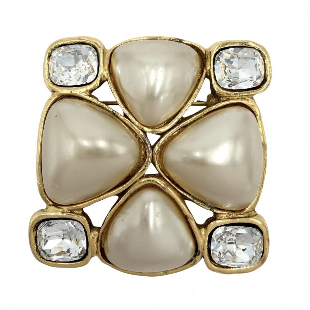 Chanel Brooch CC Logo Coco Rhinestone Faux