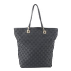 Gucci GG Canvas 002 Leather Tote Shoulder Hand Black