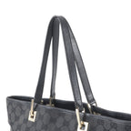 Gucci GG Canvas 002 Leather Tote Shoulder Hand Black — view 2