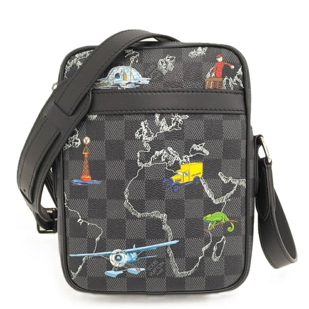 Louis Vuitton Danube PM NM Shoulder Bag Damier Graphite Map