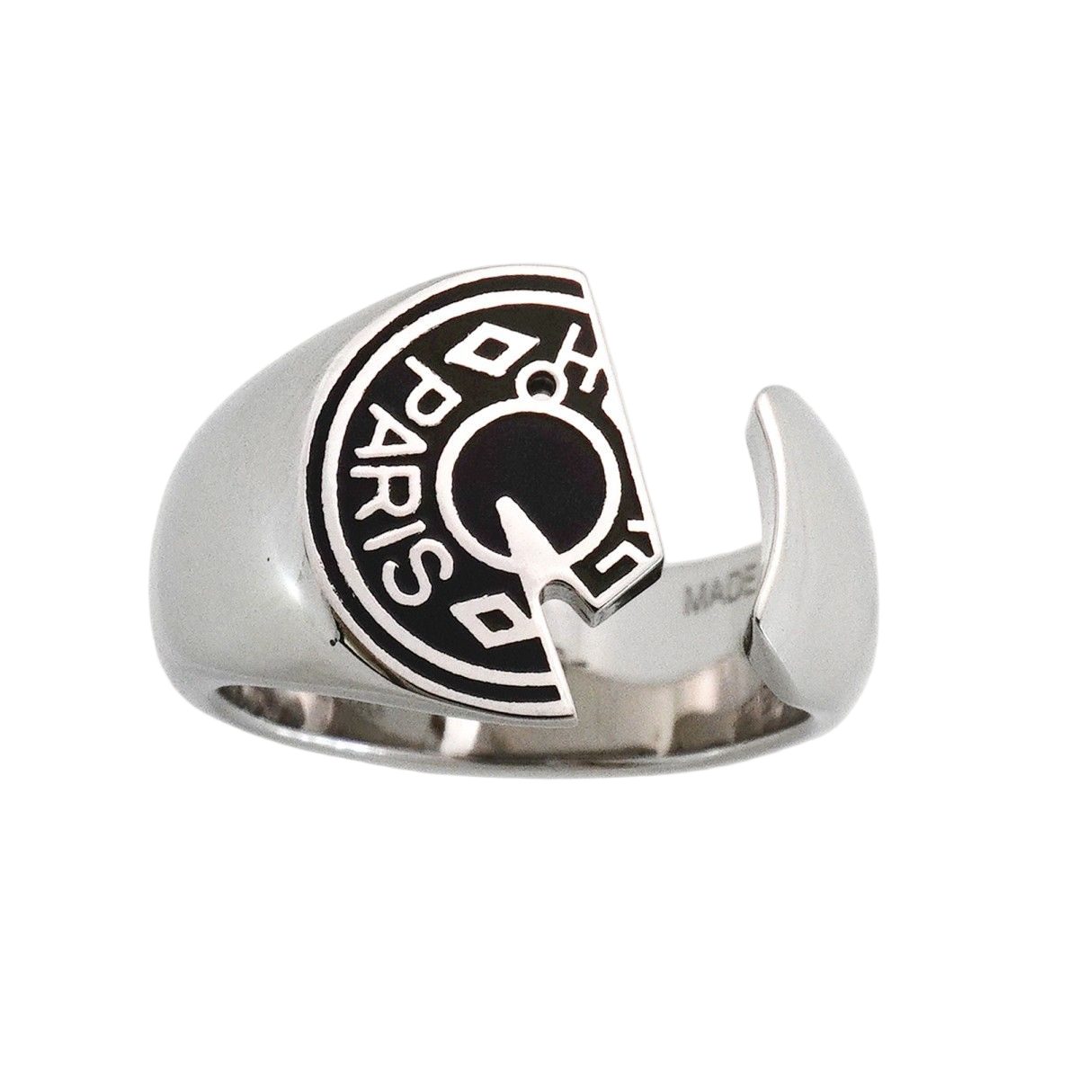 Hermes Ring Cal Zel Metal Silver Black — view 2